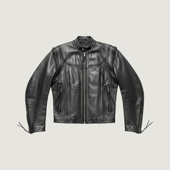 American Steel Motorcycles Other - VTG NOS Western Cowboy Woven Trim Black Leather Bikercore Mens Small Streetwear